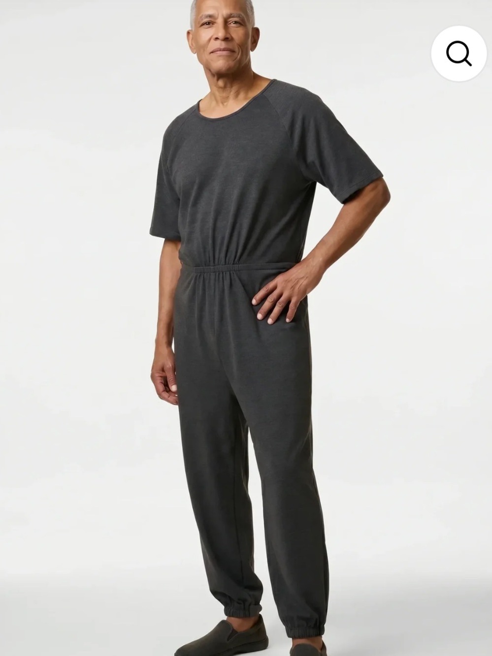 Mens Ovidis Adaptive Clothing Dementia Anti-Strip Jumpsuit Grey Size Large